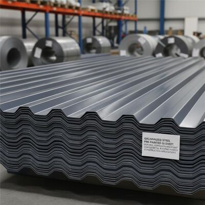 গ্যালভানাইজড স্টিল প্রাক পেইন্ট জিআই শীট নির্মাণ অ্যাপ্লিকেশনের জন্য টেকসই জারা প্রতিরোধী লেপা ধাতব ছাদ প্যানেল