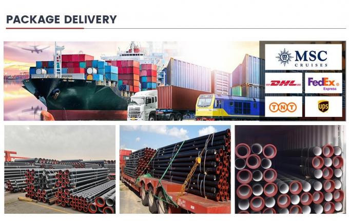 কাস্টমাইজড আকার ISO2531 সিমেন্ট আচ্ছাদিত নমনীয় ঢালাই লোহা পাইপ K9 পানীয় জলের জন্য 14